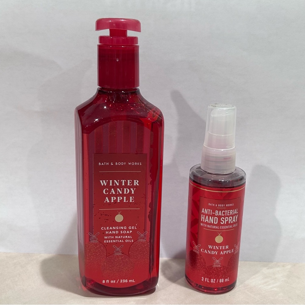 Bath & Body Works Winter Candy Apple Hand Soap + Hand Spray - Red NWT